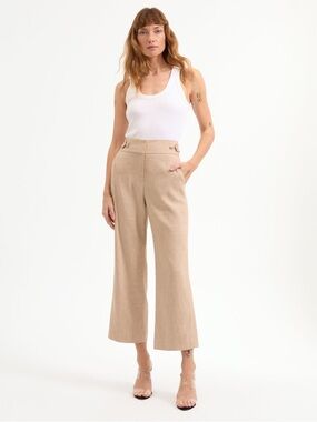 Veronica Beard Linen Crop Pant